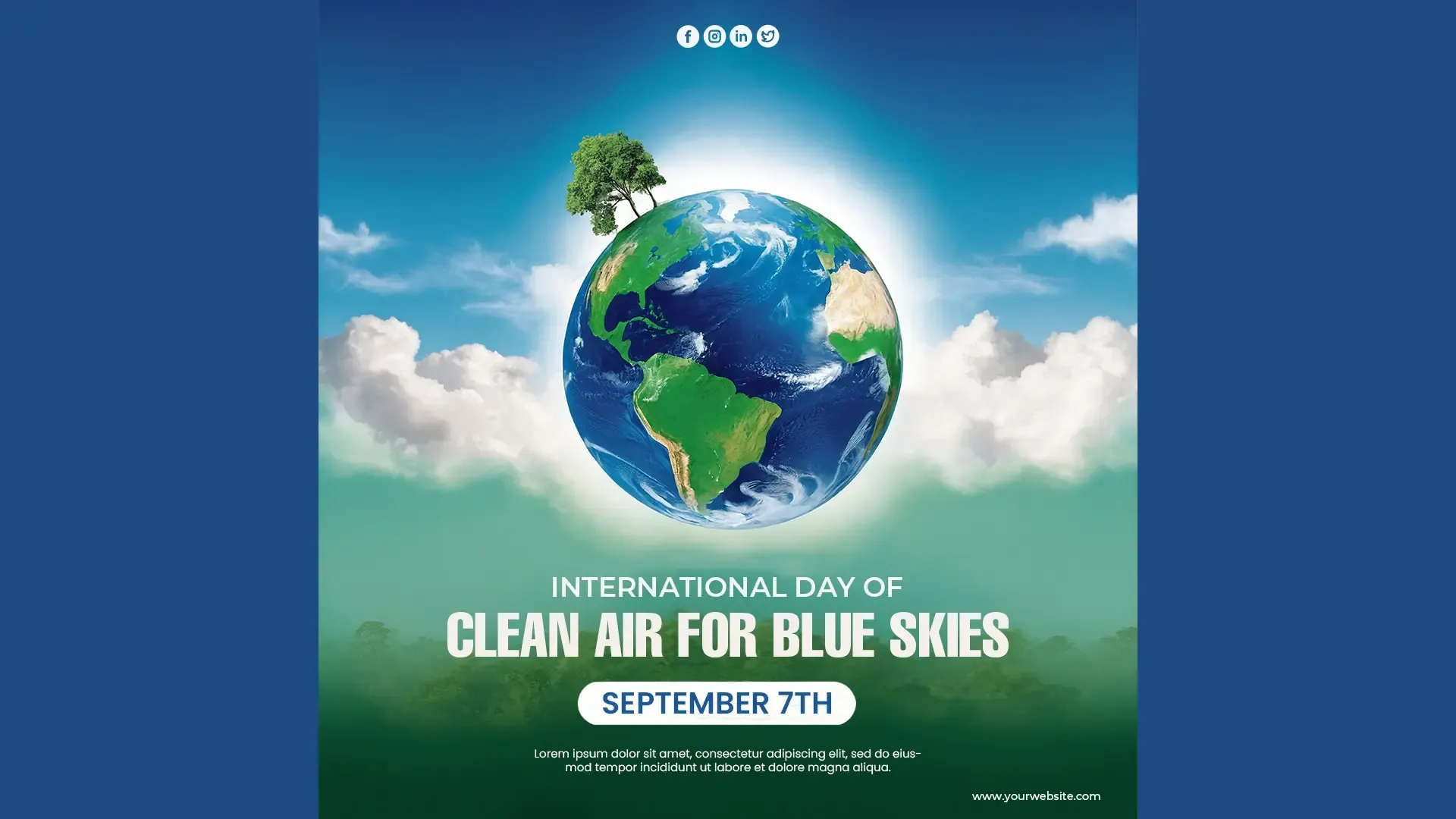 Eco-Friendly Clean Air Day Instagram Post PSD Template image